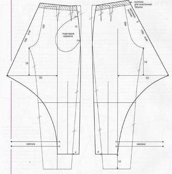 Pantalon bombacho con Costura & Manualidades